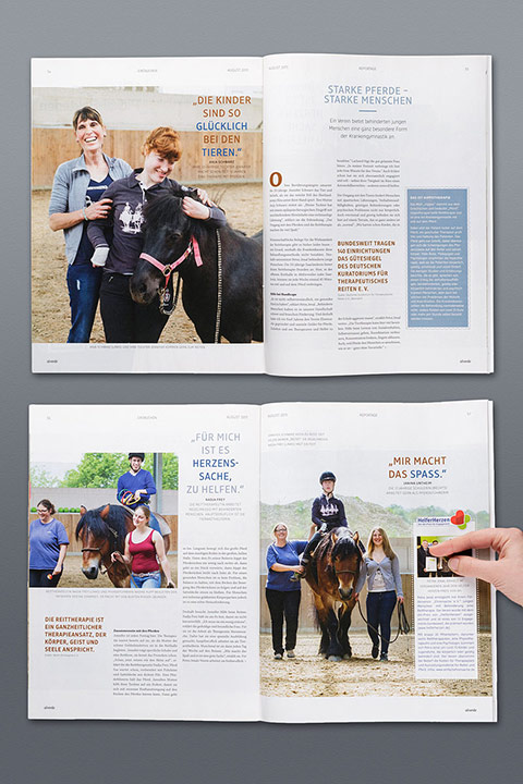 Reportage über Pferdetherapie im Alverde Magazin